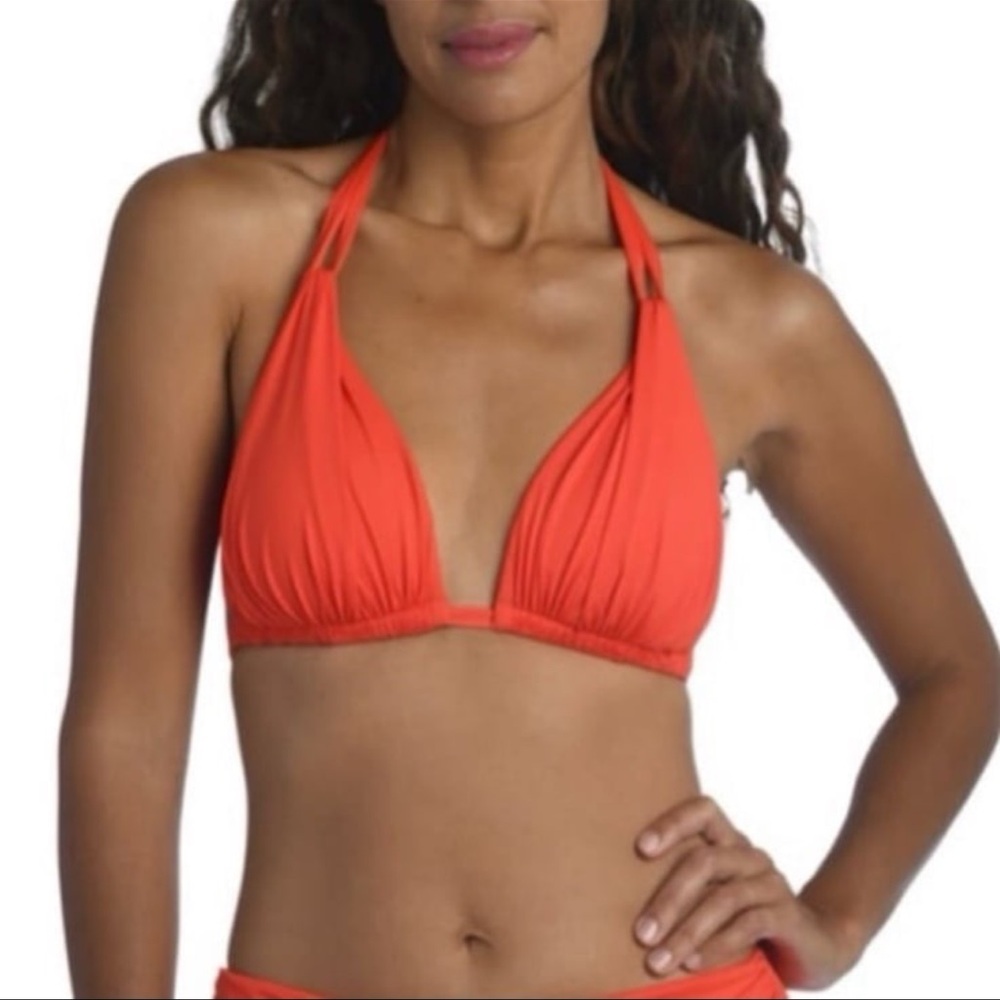 La Blanca Island Goddess Halter Triangle Bikini Top NWT- Color: Paprika Size XL